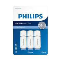 Philips Usb Stick 2.0 32gb now - Grijs - 3 Stuks - Fm32fd70e