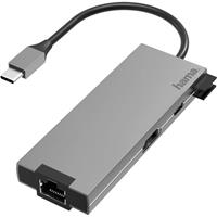 Hama »USB-C Multiport-Adapter« Adapter HDMI zu USB Typ C, HDMI, USB Typ A, 15 cm, USB-C-Hub, 5 Ports, 2x USB-A, USB-C, HDMI, LAN/Ethernet