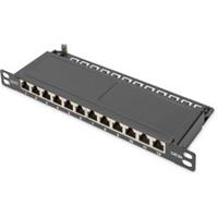 Assmann DIGITUS CAT 6A Patch Panel, geschirmt,12-Port 1/2HE, schwarz