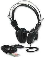 Manhattan Classic Stereo Headset Over Ear Headset kabelgebunden Schwarz Lautstärkeregelung