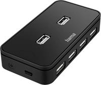 Hama 7 Port USB 2.0-Hub Schwarz