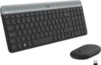 Logitech Slim Combo M Set met toetsenbord en muis Draadloos AZERTY, Belgisch Grafiet