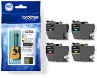 Brother 4-pack of Black Cyan Magenta and Yellow 500-page high capacity ink cartridges for DCP-J1050D - 