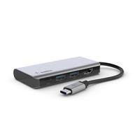 Belkin 4-in-1 USB-C Hub 100W 4K HDMI / USB-A 3.0 / USB-C PD voor MacBook Grijs