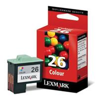 Lexmark inktcartridge 26, 3 kleuren, 275 pagina's - OEM: 10N0026E