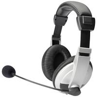 Digitus DA-12201 Over Ear headset Stereo Zwart-zilver