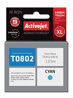 Activejet Activejet AE-802N inkt (vervangt Epson T0802; Supreme; 13,5 ml; blauw). Inkjet Cartridge Type: Hoog (XL) rendement, Volume gekleurde inkt: 13,5 ml, Aantal per verpakking: 1 stuk(s)