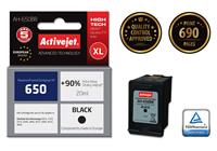 HP (Hewlett Packerd) met Chip ActiveJet AH-650BR inkt voor HP-printer; HP 650 CZ101AE vervanging; Premie; 20 ml; zwart