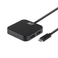 ACT USB-C Hub 4x USB-A, voedingsadapter