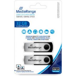 Mediarange MR911-2 USB flash drive 32 GB USB Type-A 2.0 Zwart, Zilver