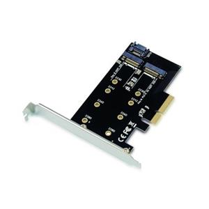 Conceptronic EMRICK 2-in-1-M.2-SSD-PCIe-Adapter SATA AHCI NVMe PCI-Express Karte PCIe