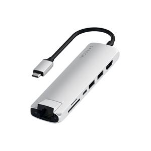 Satechi Type C Slim Multi-port Ethernet Adapter Zilver