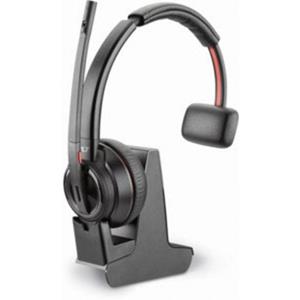 Plantronics Savi W8210-M USB monaural On Ear headset Telefoon Bluetooth, DECT Mono Zwart Noise Cancelling Microfoon uitschakelbaar (mute)