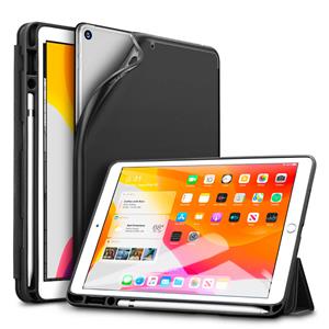Smartcase Hoes iPad 9 2021 / iPad 8 2020 / iPad 7 2019 - 10.2 inch - Zachte Binnenkant Pencilhouder - Zwart
