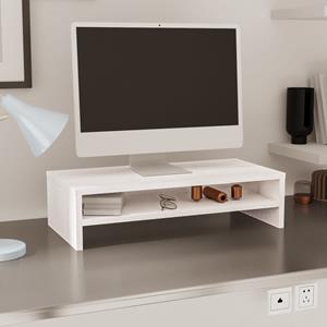 vidaXL TV-Schrank Monitorständer Weiß 50x24x13 cm Massivholz Kiefer (1-St)