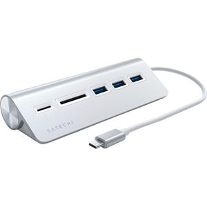 Satechi Type-C Aluminium USB Hub & SD Kartenleser silber