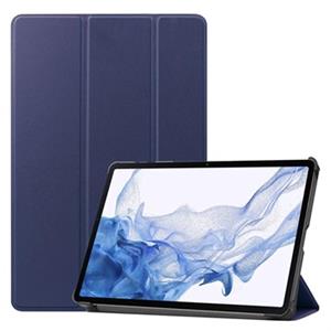 Tri-Fold Series Samsung Galaxy Tab S8 Smart Folio Case - Donkerblauw