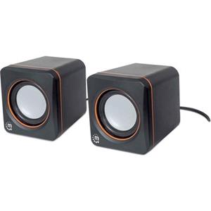 MANHATTAN Wischmopp Manhattan Aktivbox USB Stereo 2 Lautsprecher schwarz/orange retail