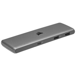 CORSAIR USB100 7-Port USB Type-C/USB Type-A Hub, 3x USB-C-Super- Speed- und 4x USB-A-SuperSpeed-Anschlüsse, Plug Play