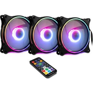 INTER-TECH Argus RS08 - RGB-Set 3er 120mm PWM| Gehäuselüfter