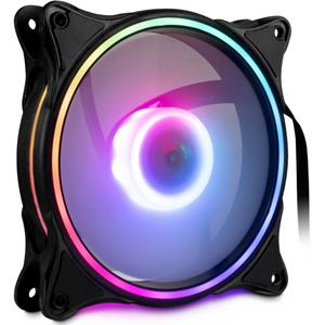 Inter-Tech Argus RS-081 RGB PC-Gehäuse-Lüfter Schwarz, Weiß (B x H x T) 120 x 120 x 25mm