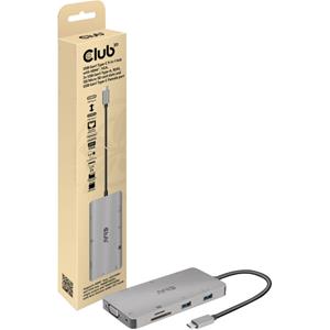 club3d Club 3D USB Gen1 Type-C 9-in-1 hub - docking station - USB-C - VGA HDMI - GigE