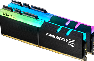 G.Skill Trident Z RGB F4-3600C16D-64GTZR. Component voor: Pc/server, Intern geheugen: 64 GB, Geheugenlayout (modules x formaat): 2 x 32 GB, Intern geheugentype: DDR4, Kloksnelheid geheugen: 3600 MHz, 