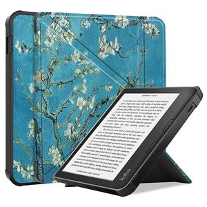 Lunso Origami sleepcover hoes - Kobo Libra 2 (7 inch) - Van Gogh Amandelbloesem