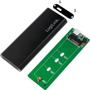 LogiLink M.2 SATA Festplatten-Gehäuse, USB 3.1, schwarz