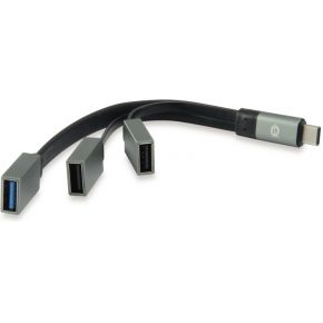 Conceptronic HUBBIES01G 3 Port USB-C (USB 3.2 Gen 2) Multiport Hub Grau
