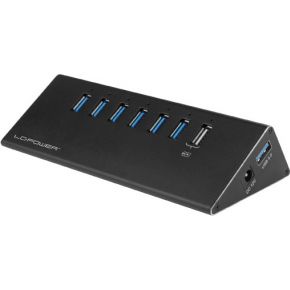 LC Power LC-Power USB Hub hub & concentrator USB 3.0 (3.1 Gen 1) Type-A 5000 Mbit/s Zwart