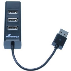 MediaRange USB-Hub 4-fach schwarz
