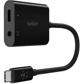 Belkin Belkin RockStar 3,5mm-Klinken-Audio- und USB-C-Ladeadapter blk