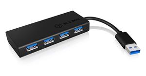 RaidSonic ICY BOX IB-AC6104-B USB-Hubs - USB 3.0 - 4 - Schwarz