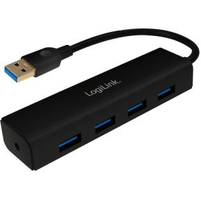 Logilink UA0295 USB 3.0 hub 4 poorten (3.1 Gen 1) Type-A 5000Mbit/s Zwart