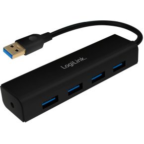 LogiLink USB 3.0 Hub, 4-Port, Kunstoffgehäuse, schwarz