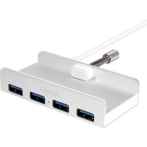 Logilink UA0300 USB 3.0 hub (3.1 Gen 1) Type-A 5000Mbit/s Zilver monitor mount