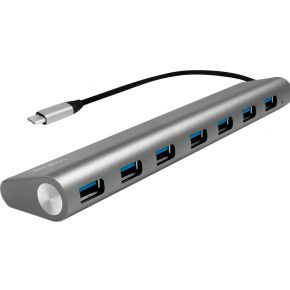 Logilink UA0310 USB 3.0 hub (3.1 Gen 1) Type-C 5000Mbit/s Grijs 7 poorten