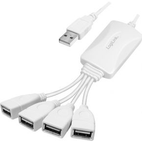 LogiLink USB 2.0 Hub, 4-Port, weiß