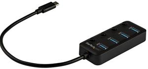 STARTECH .com 4 poorts USB C hub - 4x USB-A poorten met AanUit knoppen