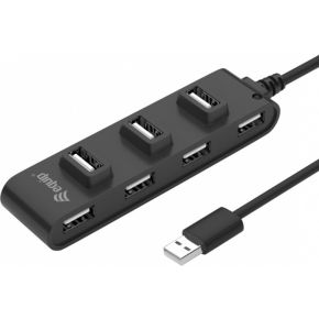 equip USB-Hub USB 2.0 St -> 7x USB Bu 0.15cm 480Mbps schwarz