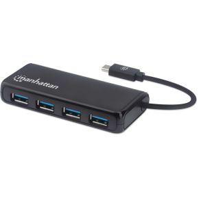 Manhattan 164924 interface hub USB 3.0 (3.1 Gen 1) Type-C 5000 Mbit/s Zwart