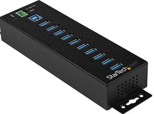 StarTech.com 10-Port Industrial USB 3.0 Hub with External Power Adapter - hub - 10 ports USB-Hubs - 10 - Schwarz