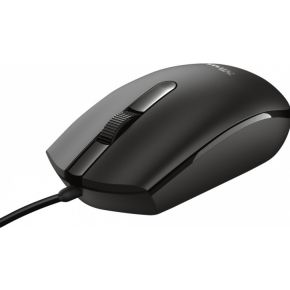 TRUST Basi Optical Mouse, kabelgebunden, 1200 dpi, 3 Tasten, beidhändig verwendbar, schwarz