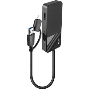 LINDY 43354 2 Port USB 3.2 Gen 1-Hub (USB 3.0) Schwarz