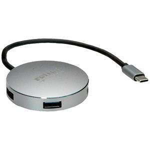 Roline 14.02.5036 4 poorten USB-combi-hub Grijs