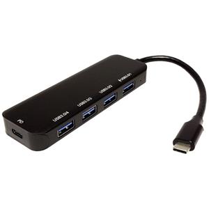 Value 14.99.5038 USB-combi-hub 4 poorten Zwart