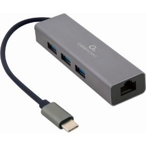 Gembird A-CMU3-LAN-01 interface hub USB 3.2 Gen 1 (3.1 Gen 1) Type-C 5000 Mbit/s Grijs