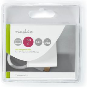Nedis USB-C 3.0-Adapter &VerticalLine; USB-C Male - 2x USB-A Male &VerticalLine; 0,2 m
