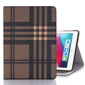 Huismerk Geruite textuur horizontale Flip PU lederen Case voor iPad Pro 12 9 inch (2018) met houder & Card Slots & portefeuille (koffie)